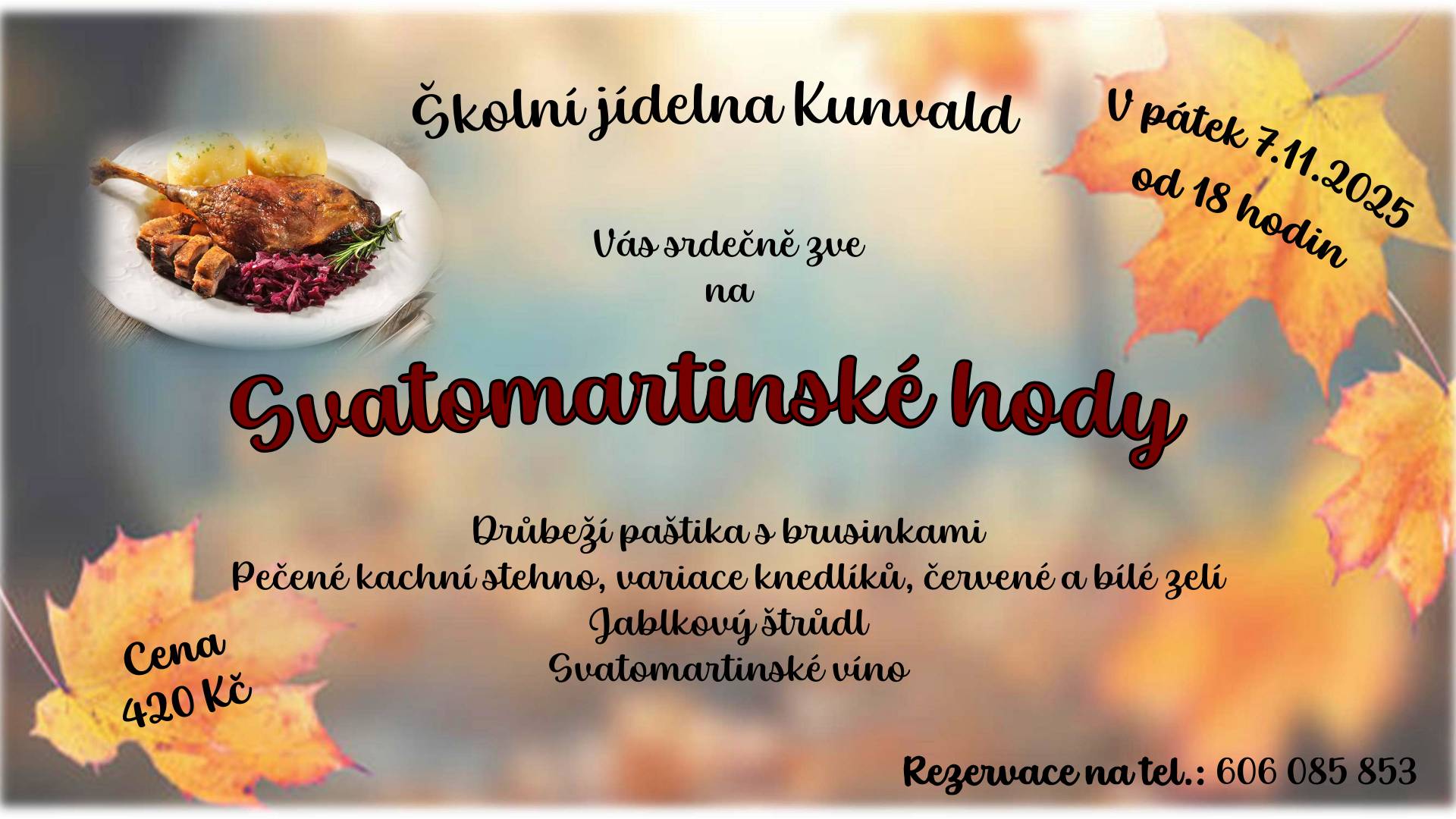 svatomartinská kachna menu